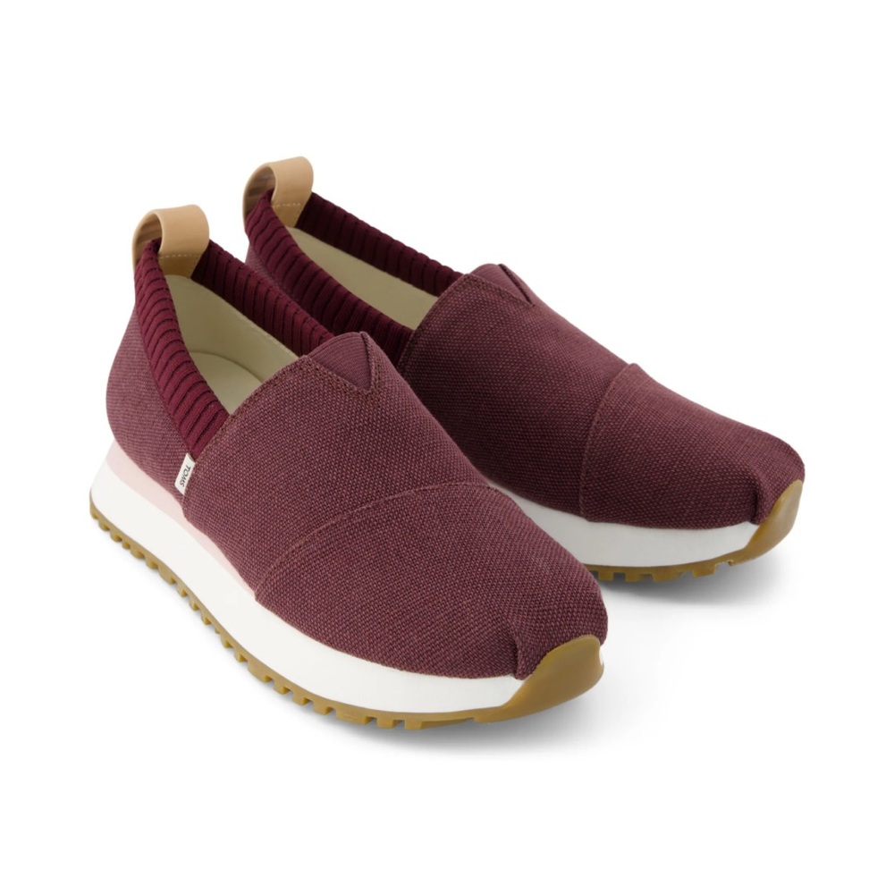 Women's Burgundy Slip-On Sneakers